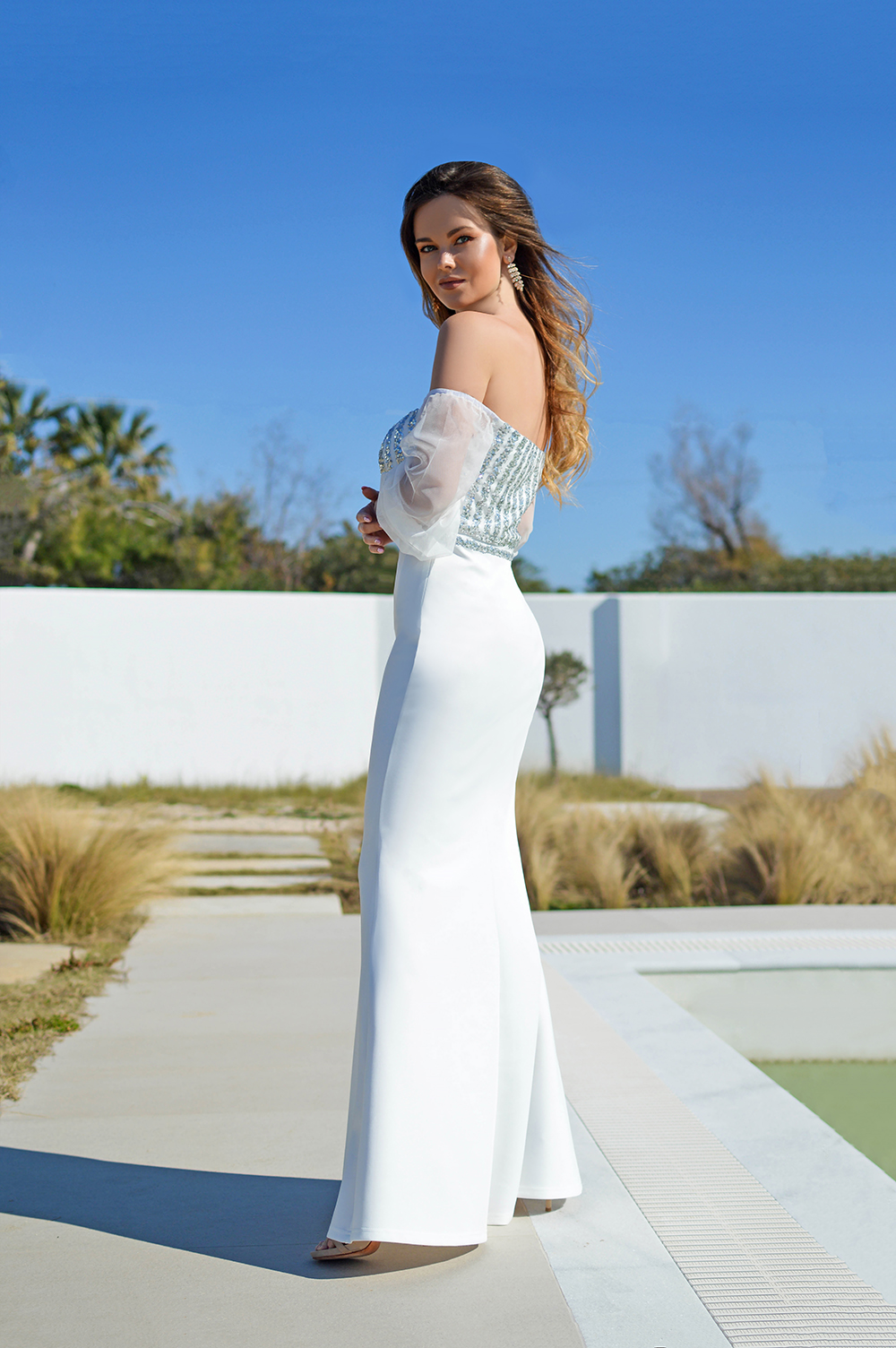 Off Shoulder Perfect White Dress by Tamara Bellis