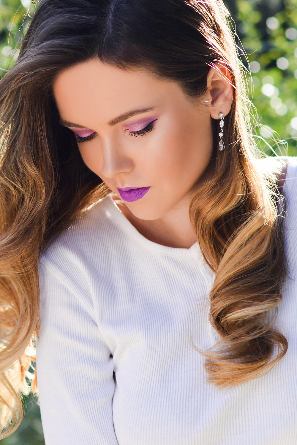 White on white with a Pop of Purple by Tamara Bellis